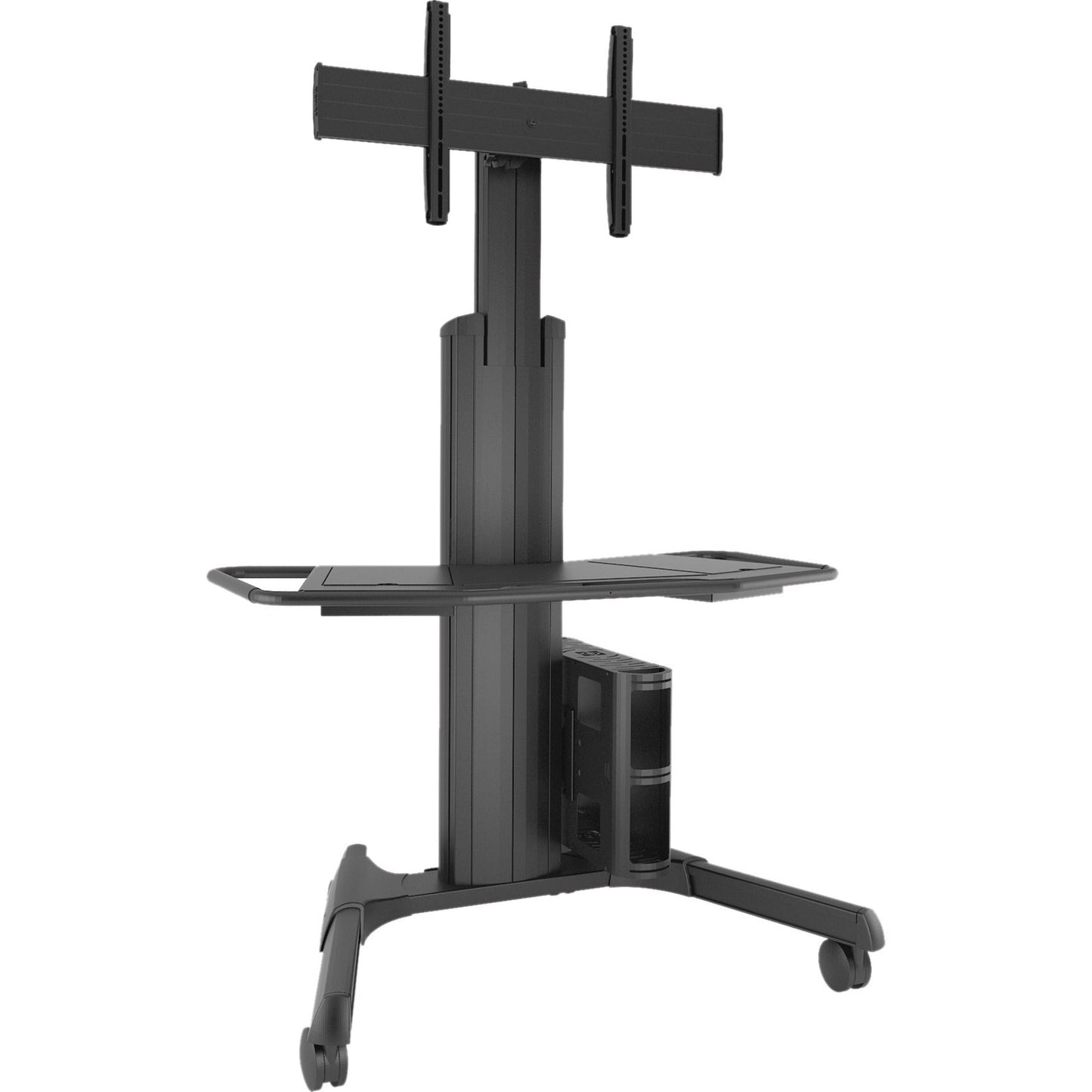 Chief Fusion Large TV Cart - Height-Adjustable Mobile Cart - For Displays 42-86" - Black