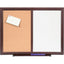 Lorell Dry-erase Mahogany Frame Cork Combo Boards