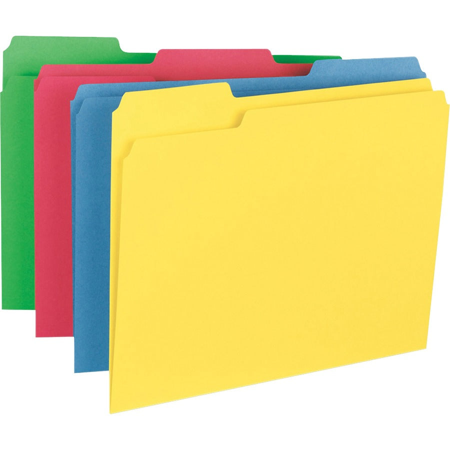 Business Source 1/3 Tab Cut Letter Recycled Top Tab File Folder