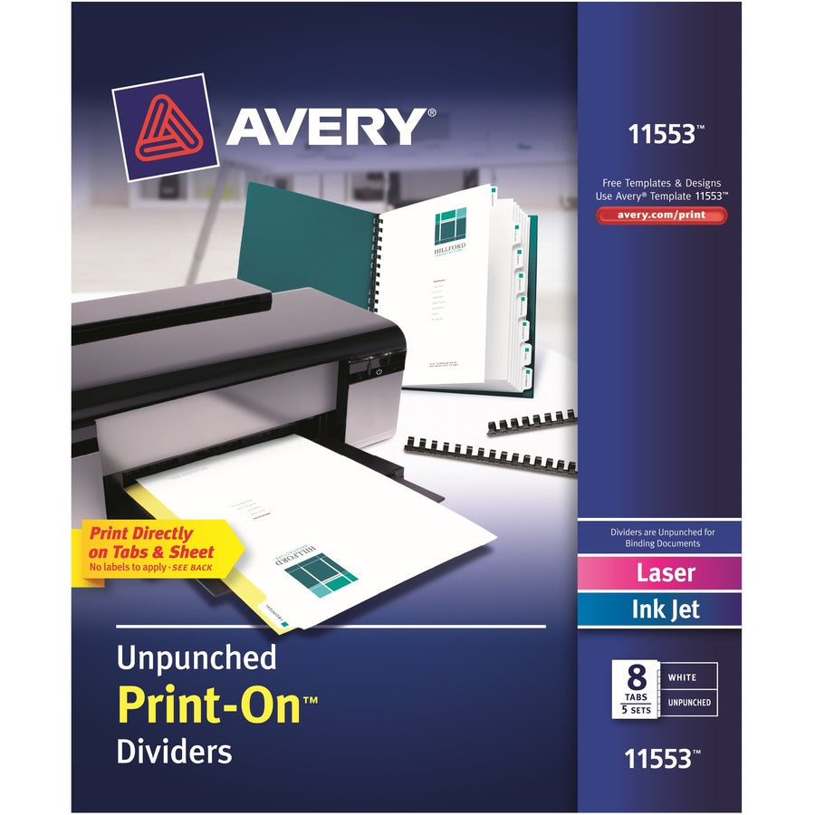 Avery&reg; Unpunched Print-On Dividers