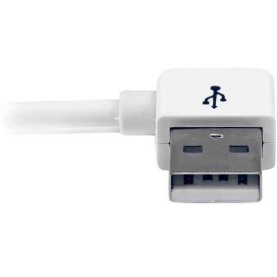 StarTech.com 1m (3 ft) Apple&reg; 30-pin Dock Connector to Left Angle USB Cable for iPhone / iPod / iPad with Stepped Connector
