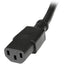StarTech.com 3ft (1m) Heavy Duty Extension Cord IEC C14 to IEC C13 Black Extension Cord 15A 125V 14AWG Heavy Gauge Power Cable