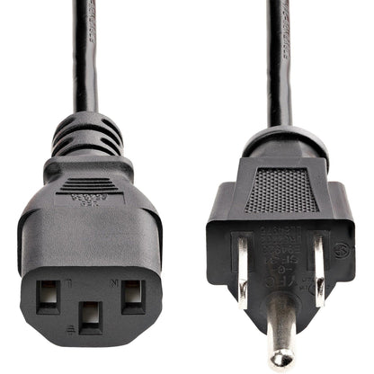 StarTech.com 3ft (1m) Heavy Duty Power Cord NEMA 5-15P to C13 15A 125V 14AWG Replacement AC Computer Power Cord PC Power Supply Cable