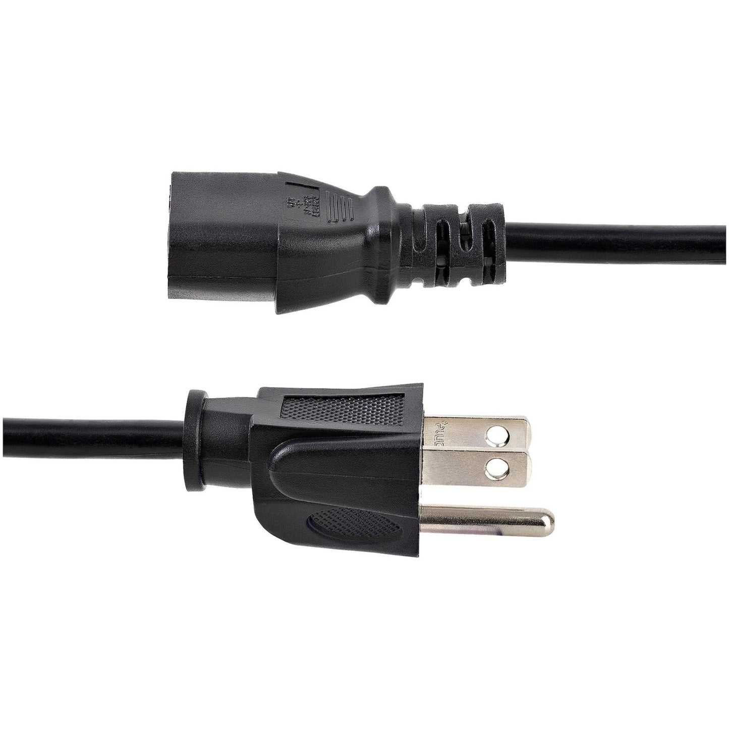 StarTech.com 3ft (1m) Heavy Duty Power Cord NEMA 5-15P to C13 15A 125V 14AWG Replacement AC Computer Power Cord PC Power Supply Cable
