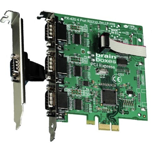 Brainboxes 4 Port RS232 PCI Express Serial Card (3x9 pin ports + 1x9 pin port)