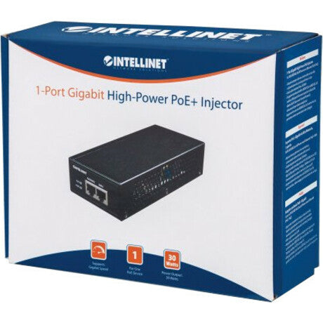 Intellinet Network Solutions 1-Port Gigabit High-Power PoE+ Injector Metal