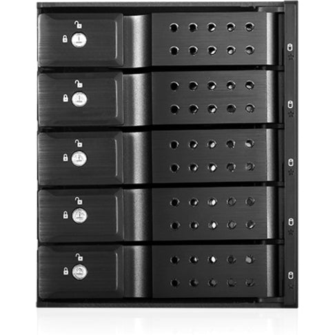 iStarUSA BPN-DE350SS-BLK Drive Enclosure for 5.25" - 6Gb/s SAS Serial ATA/600 Host Interface Internal - Black