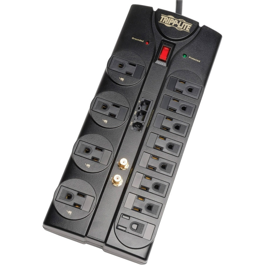 Tripp Lite Protect It! 12-Outlet Surge Protector 8 ft. (2.43 m) Cord 2880 Joules Tel/Modem/Coaxial/Ethernet Protection
