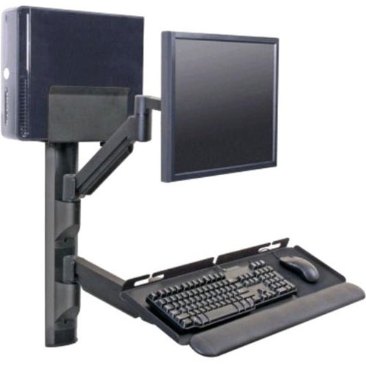 Innovative 8326 Wall Mount Track for CPU Keyboard Flat Panel Display - Black