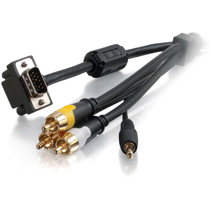 C2G 1.5ft RapidRun VGA Right Angle+ 3.5mm + Composite Video + Stereo Audio Flying Lead