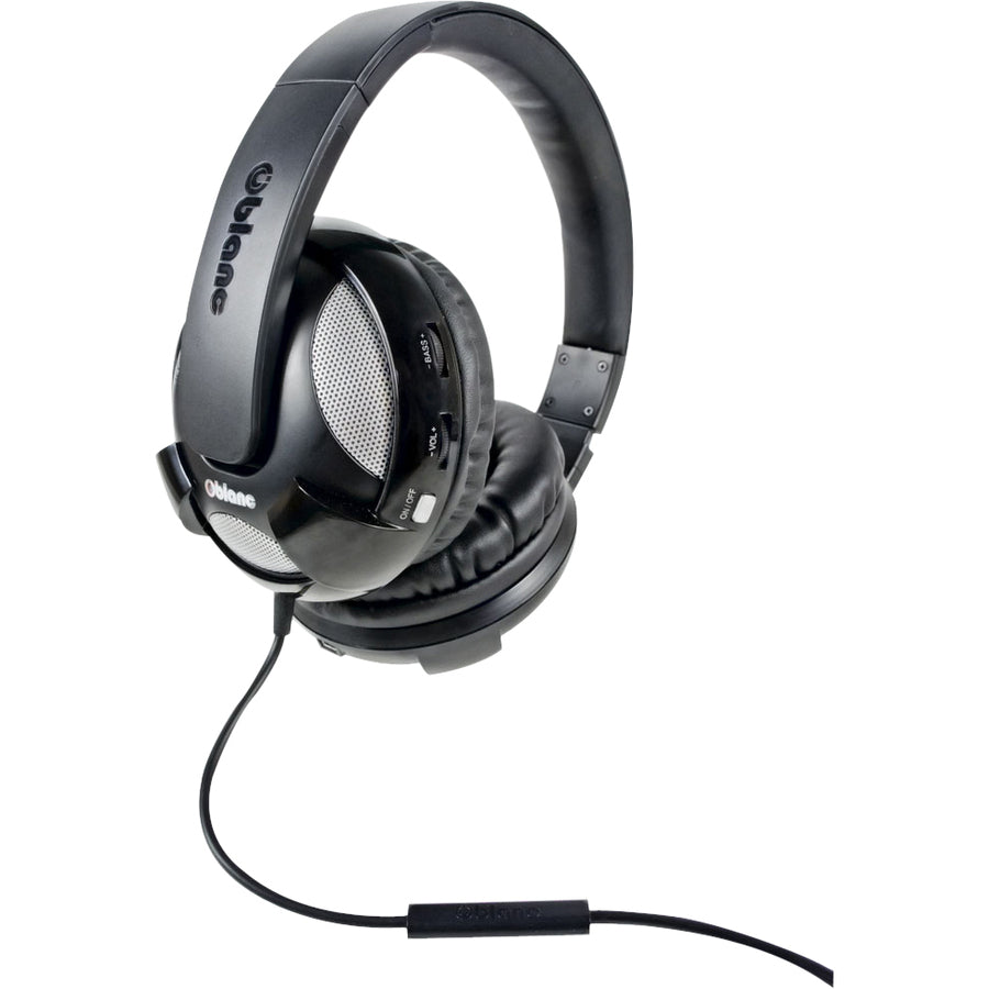 SYBA Multimedia Oblanc U.F.O. Black Subwoofer Headphone W/In-line Microphone