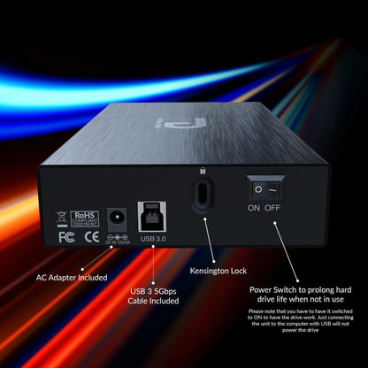 Fantom Drives 4TB External Hard Drive - GFORCE 3 Pro - 7200RPM USB 3 Aluminum Black GF3B4000UP