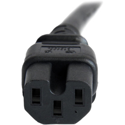 StarTech.com 3ft (1m) Heavy Duty Extension Cord IEC C14 to IEC C15 Black Extension Cord 15A 250V 14AWG Heavy Gauge Power Cable
