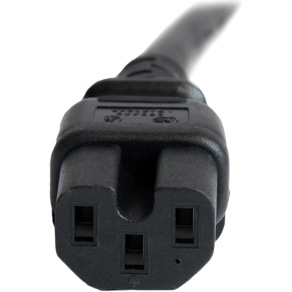 StarTech.com 6ft (1.8m) Heavy Duty Extension Cord IEC C14 to IEC C15 Black Extension Cord 15A 250V 14AWG Heavy Gauge Power Cable