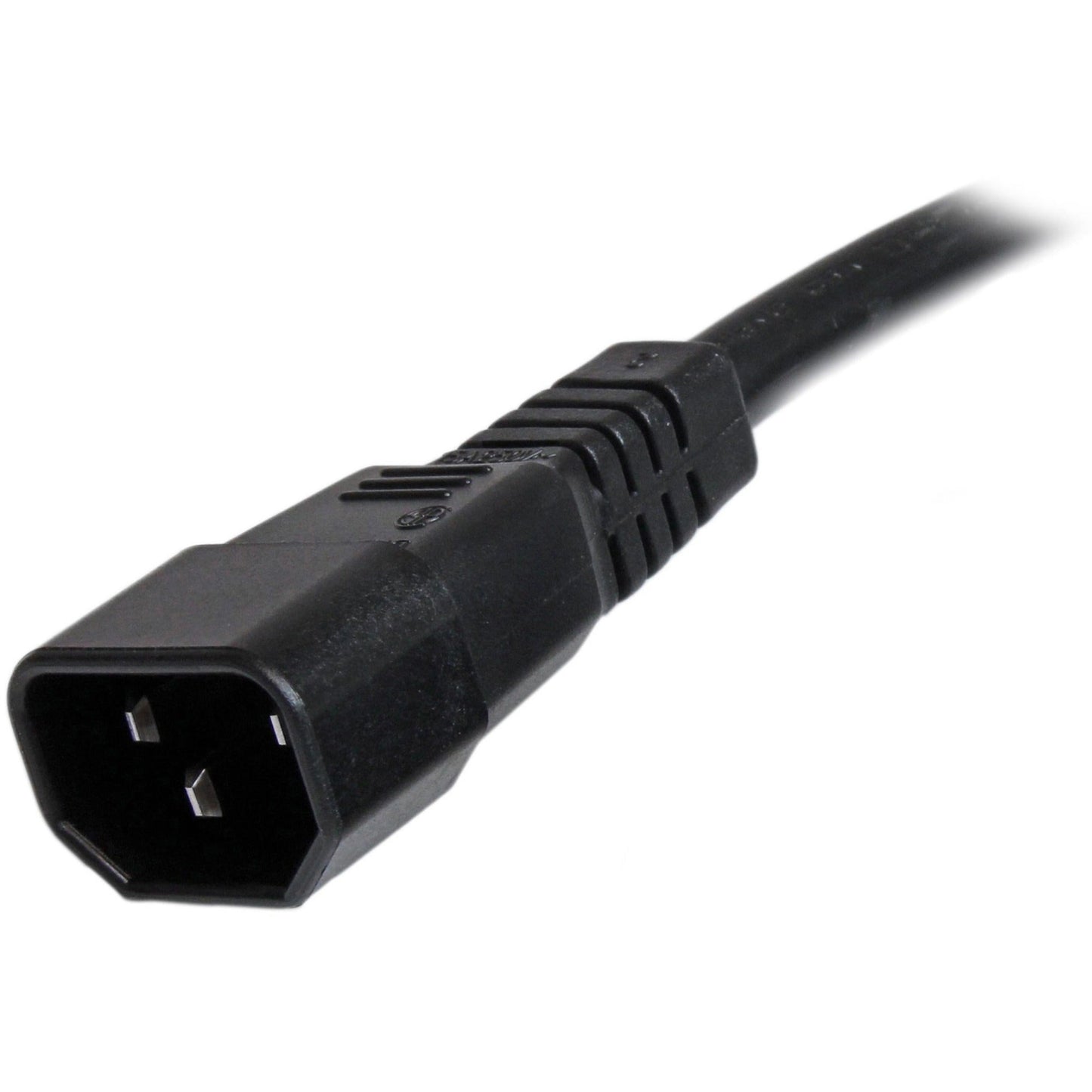 StarTech.com 6ft (1.8m) Heavy Duty Extension Cord IEC C14 to IEC C15 Black Extension Cord 15A 250V 14AWG Heavy Gauge Power Cable