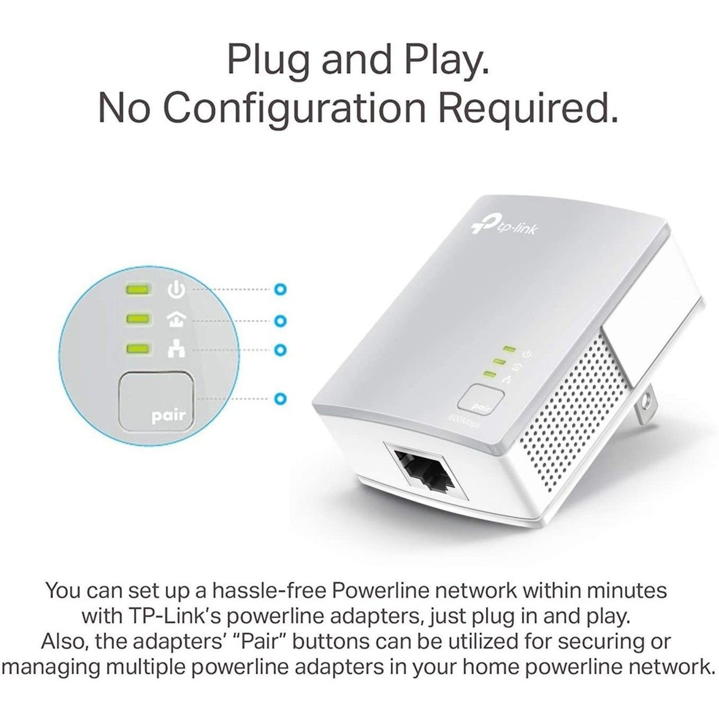 TP-LINK TL-PA4010KIT - AV600 Powerline Ethernet Adapter