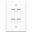 4PORT WHITE KEYSTONE WALL PLATE