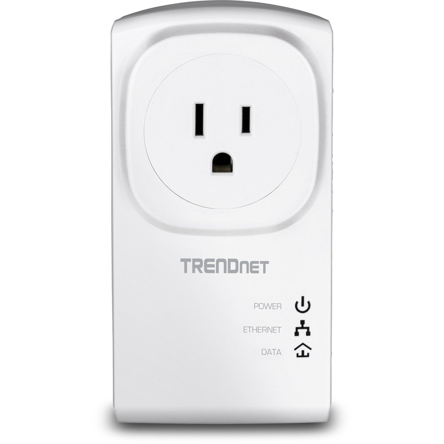 TRENDnet Powerline 500 AV Nano Adapter Kit With Built-In Outlet Power Outlet Pass-Through Includes 2 x TPL-407E Adapters Plug & Play Ideal For Smart TVs Gaming White TPL-407E2K