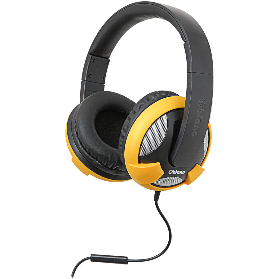 SYBA Multimedia Oblanc U.F.O. Yellow Stereo Headphone w/In-line Microphone