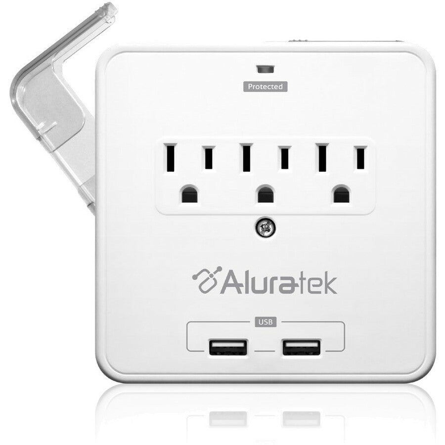 Aluratek Mini Surge Dual USB Charging Station with Holding Trays