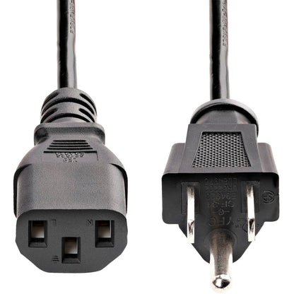 StarTech.com 10ft (3m) Computer Power Cord NEMA 5-15P to C13 10A 125V 18AWG Black Replacement AC PC Power Cord TV/Monitor Power Cable