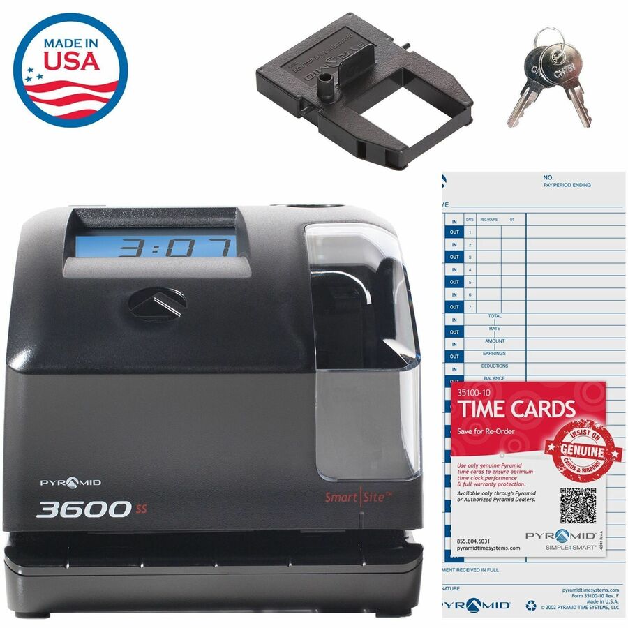 Pyramid Time Systems 3600SS Time Clock and Document Stamp