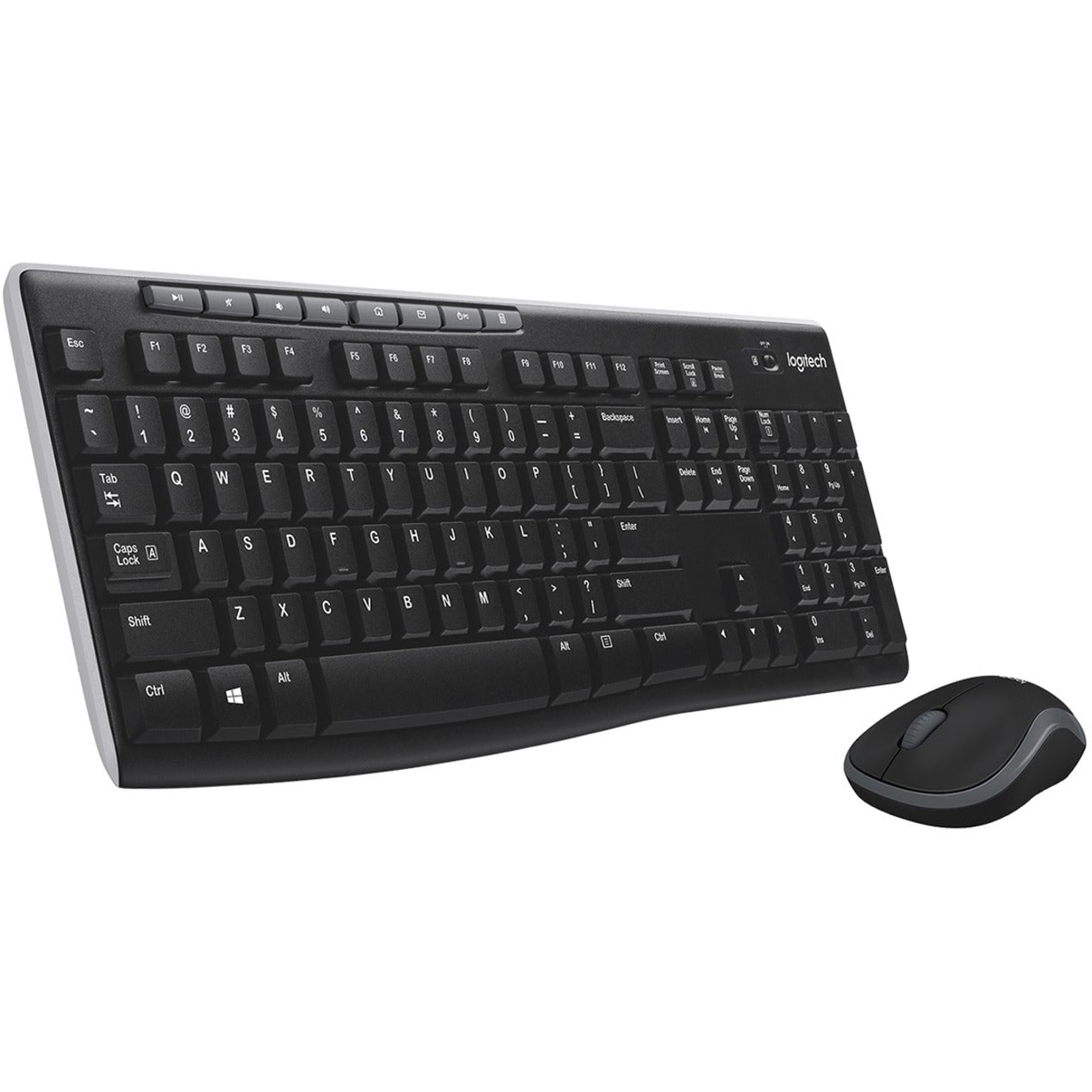 Logitech MK270 Wireless Keyboard and Mouse Combo for Windows 2.4 GHz Wireless Compact Mouse 8 Multimedia and Shortcut Keys 2-Year Battery Life for PC Laptop