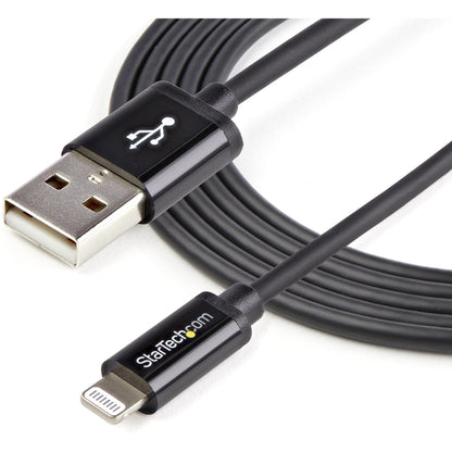 StarTech.com 2m (6ft) Long Black Apple&reg; 8-pin Lightning Connector to USB Cable for iPhone / iPod / iPad