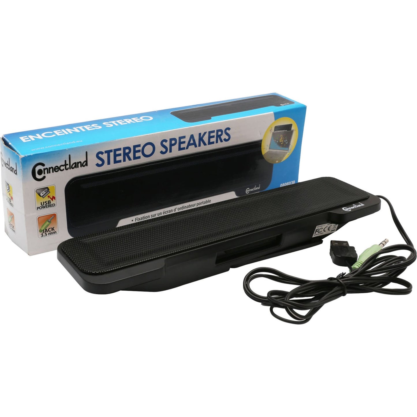 Connectland CL-SPK20138 2.0 Portable Speaker System - 5 W RMS - Black