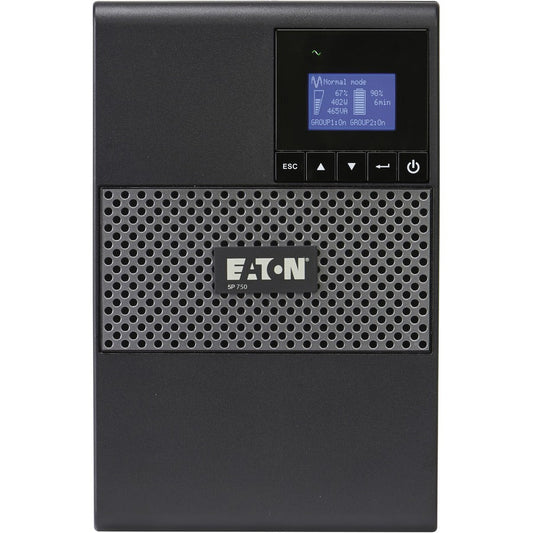 Eaton 5P UPS 750VA 600W 120V Line-Interactive UPS 5-15P 8x 5-15R Outlets True Sine Wave Cybersecure Network Card Option Tower