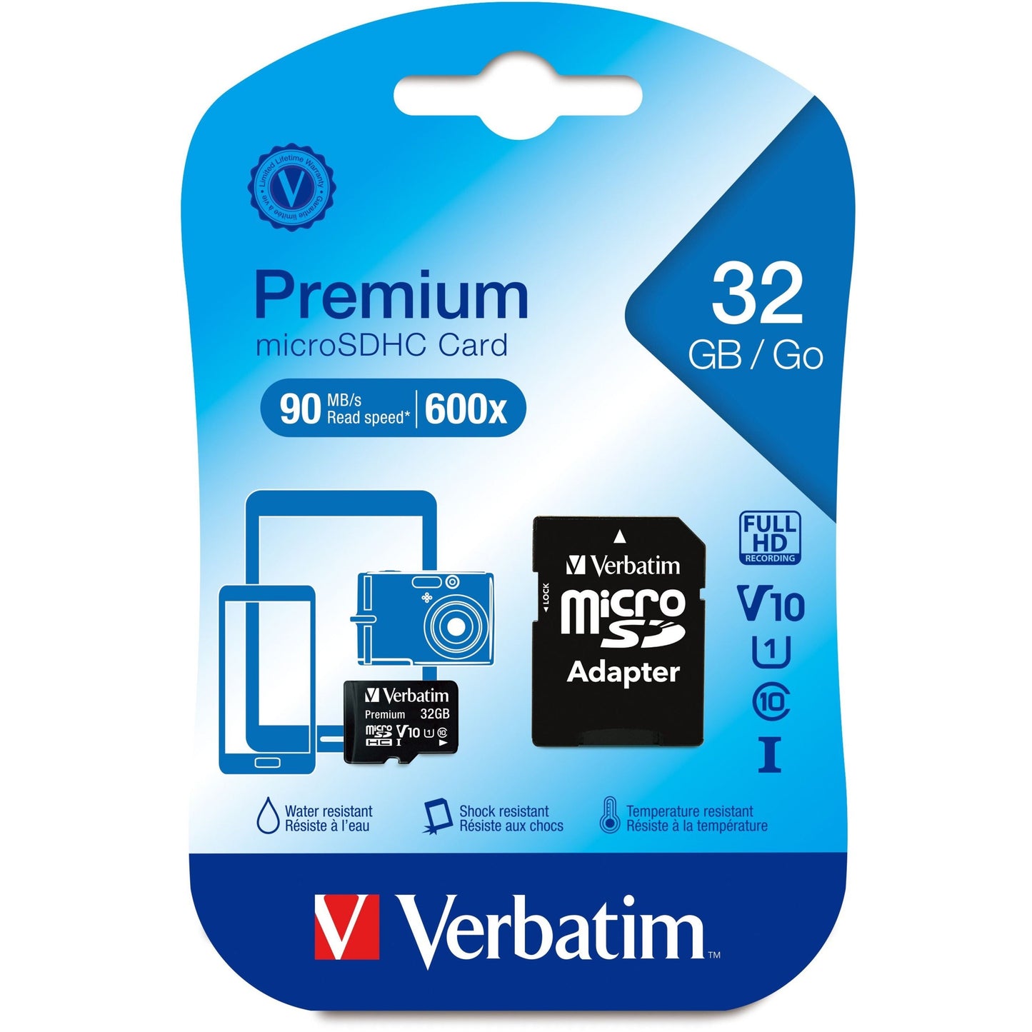 32GB Premium microSDHC Memory Card with Adapter UHS-I V10 U1 Class 10
