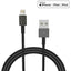 4XEM 10FT 3M Black Lightning cable for Apple iPhone/iPad/iPod - MFi Certified