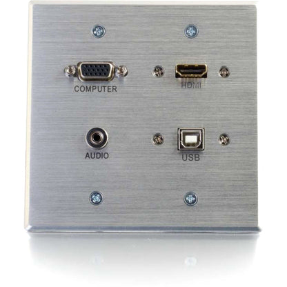 C2G HDMI VGA 3.5mm Audio and USB Pass Through Wall Plate - Double Gang