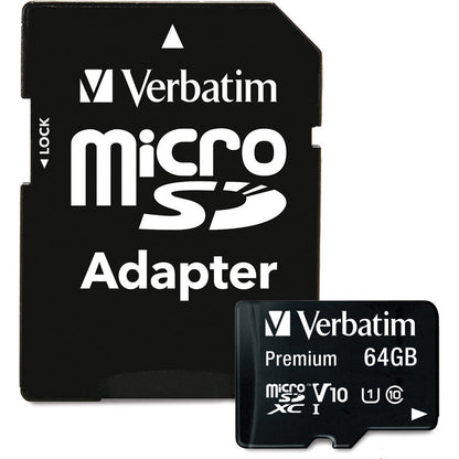 64GB Premium microSDXC Memory Card with Adapter UHS-I V10 U1 Class 10