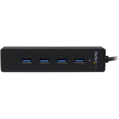 StarTech.com 4 Port Portable SuperSpeed USB 3.0 Hub with Built-in Cable - 5Gbps