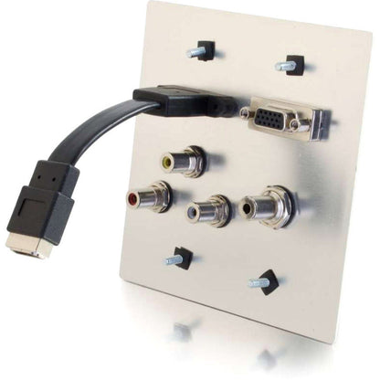 C2G HDMI VGA 3.5mm Composite Video & Stero Audio Pass Through Wall Plate