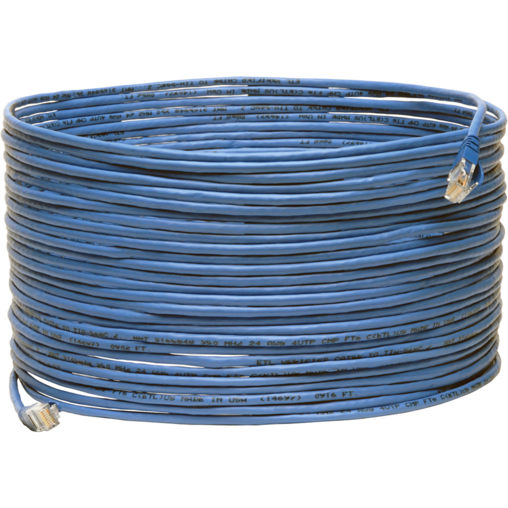 Tripp Lite Cat5e 350 MHz Snagless (UTP) Ethernet Cable (RJ45 M/M ) Plenum Rated Blue 75 ft. (22.86 m)
