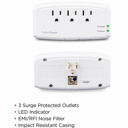 CyberPower CSB300W Essential 3 - Outlet Surge with 900 J