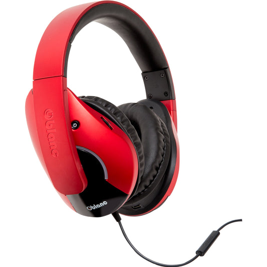 SYBA Multimedia Oblanc SHELL210 (Red/Black) Subwoofer Headphone w/In-line Microphone