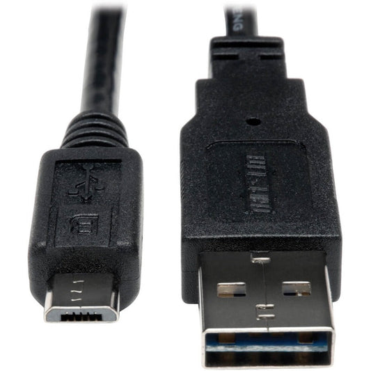 Tripp Lite Universal Reversible USB 2.0 Cable (Reversible A to 5Pin Micro B M/M) 3 ft. (0.91 m)