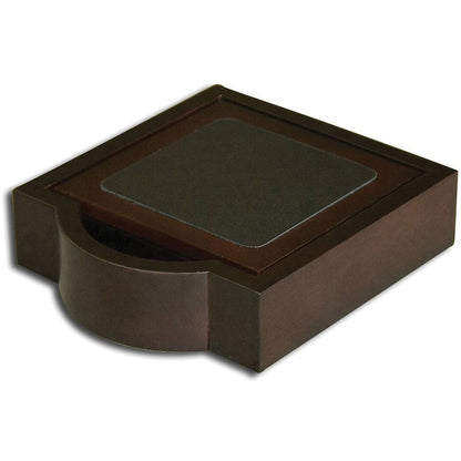 Dacasso Walnut & Leather Coaster Set