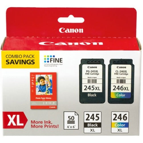 Canon PG-245XL/CL-246XL Original Inkjet Ink Cartridge/Paper Kit - Combo Pack - Black Color Pack