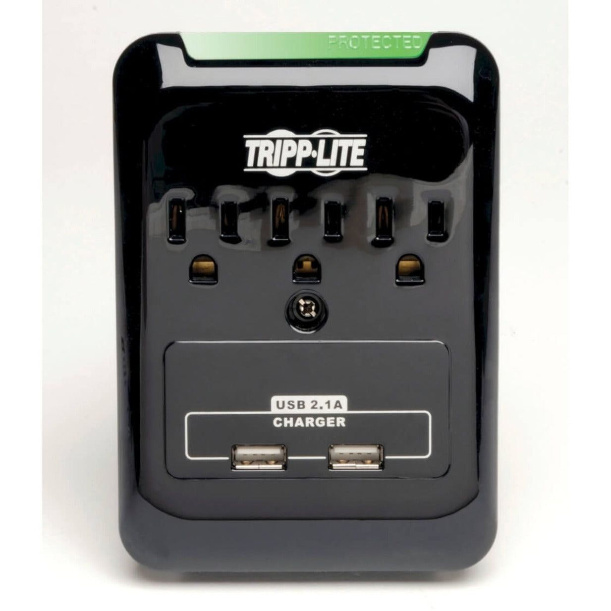 Tripp Lite Protect It! 3-Outlet Surge Protector Direct Plug-In 540 Joules 2.1 A USB Charger Diagnostic LED