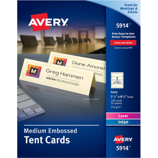 Avery&reg; Sure Feed Embossed Tent Cards