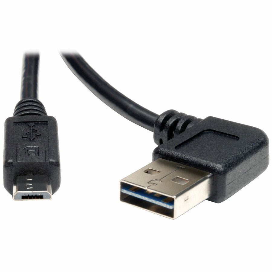 Tripp Lite Universal Reversible USB 2.0 Cable (Reversible Right / Left-Angle A to Micro-B M/M) 3 ft. (0.91 m)