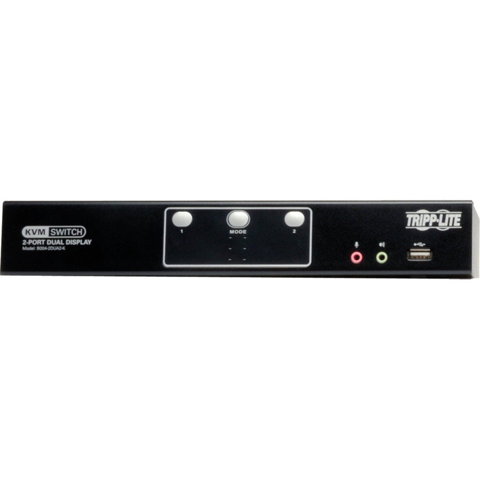 Tripp Lite 2-Port Dual Monitor DVI KVM Switch TAA GSA with Audio and USB 2.0 Hub Cables included