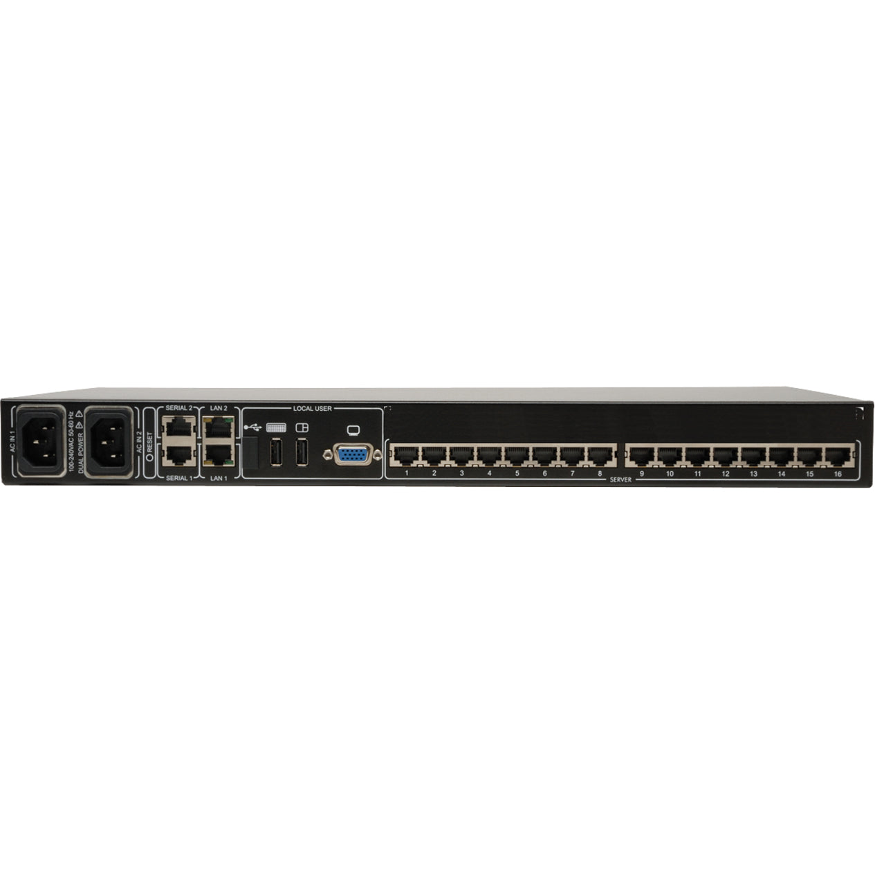 Tripp Lite NetCommander 16-Port Cat5 KVM over IP Switch 2 Remote + 1 Local User 1U Rack-Mount