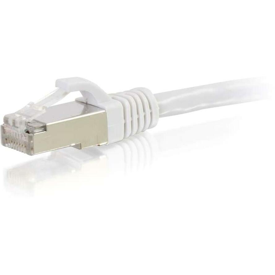 C2G-30ft Cat6 Snagless Shielded (STP) Network Patch Cable - White
