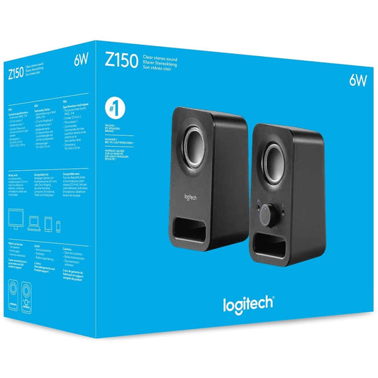 Logitech Multimedia Speakers Z150 with Clear Stereo Sound (Midnight Black 3W RMS)