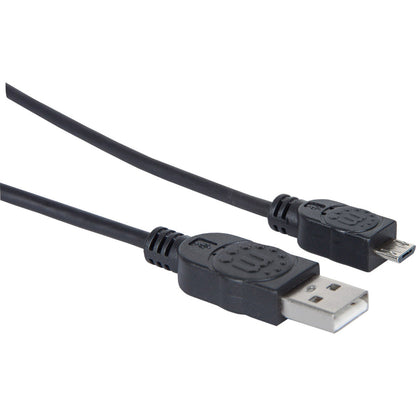 Manhattan Hi-Speed USB 2.0 A Male/Micro-B Male USB Device Cable 3' Black